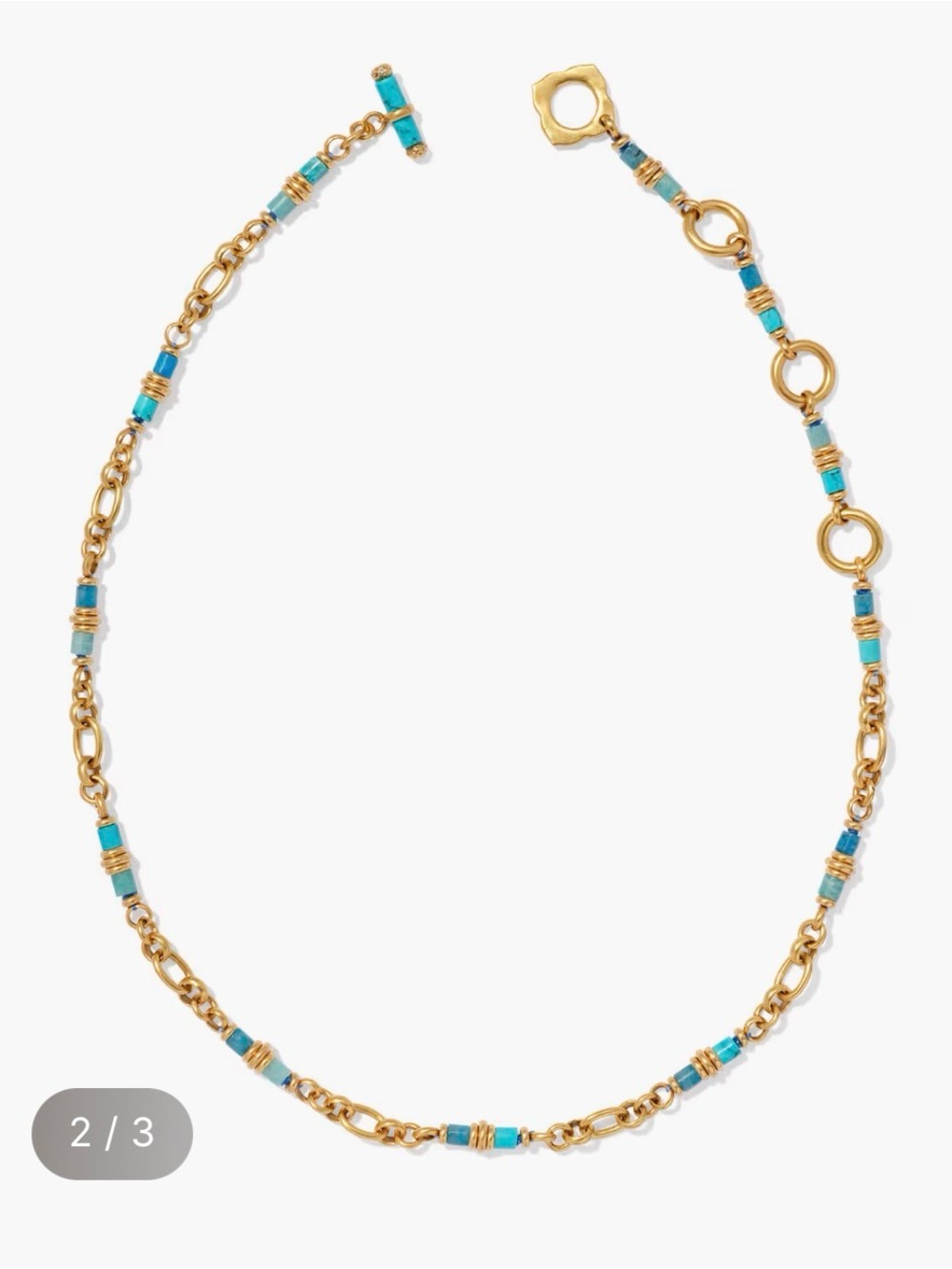 Kendra Scott Bree Vintage Gold Chain Necklace in Teal Mix